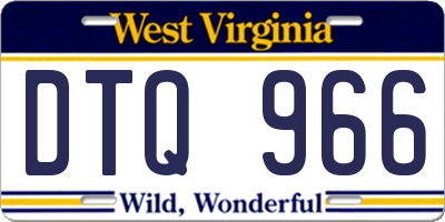 WV license plate DTQ966