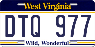 WV license plate DTQ977