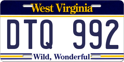 WV license plate DTQ992