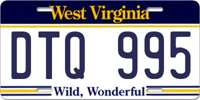 WV license plate DTQ995