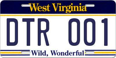 WV license plate DTR001