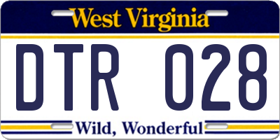 WV license plate DTR028