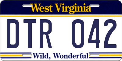WV license plate DTR042