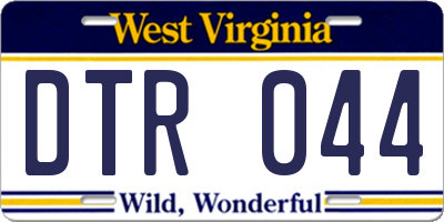 WV license plate DTR044
