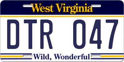 WV license plate DTR047