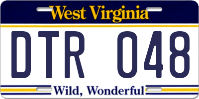 WV license plate DTR048