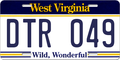 WV license plate DTR049