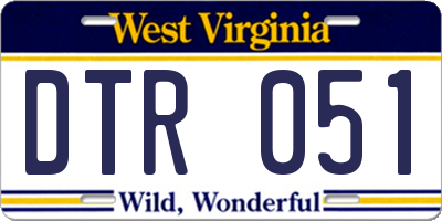 WV license plate DTR051