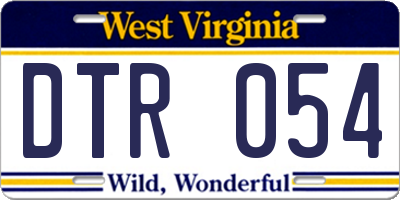 WV license plate DTR054