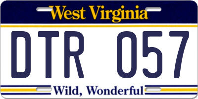 WV license plate DTR057