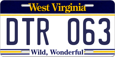 WV license plate DTR063