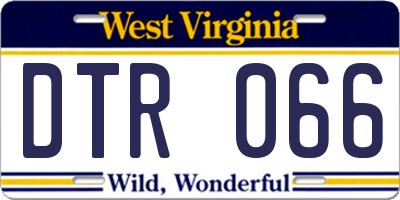 WV license plate DTR066
