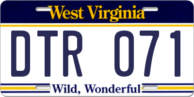 WV license plate DTR071