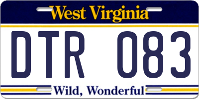 WV license plate DTR083