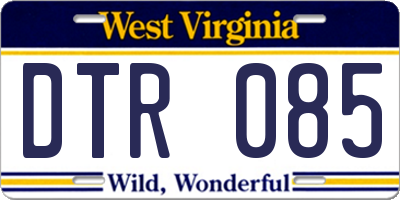 WV license plate DTR085