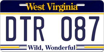 WV license plate DTR087