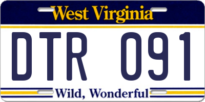 WV license plate DTR091