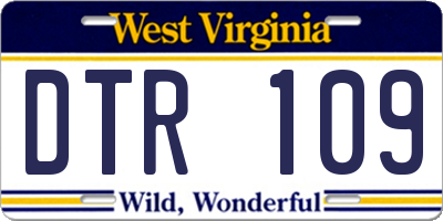 WV license plate DTR109