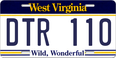 WV license plate DTR110