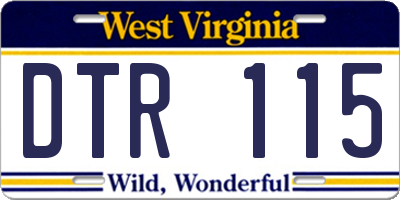 WV license plate DTR115