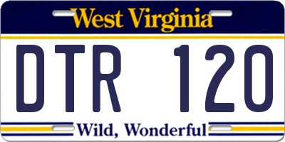 WV license plate DTR120