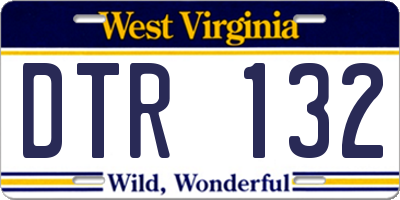WV license plate DTR132