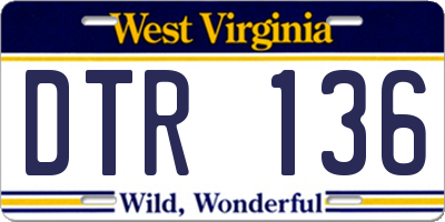 WV license plate DTR136