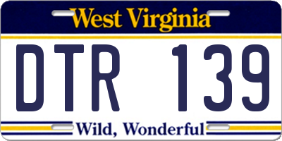 WV license plate DTR139