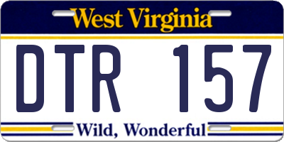 WV license plate DTR157