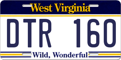 WV license plate DTR160
