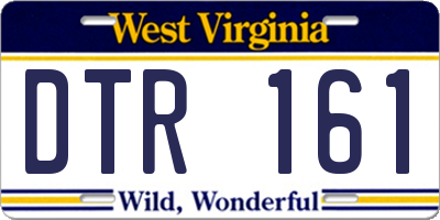 WV license plate DTR161