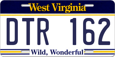 WV license plate DTR162