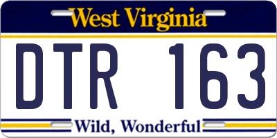 WV license plate DTR163
