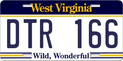 WV license plate DTR166