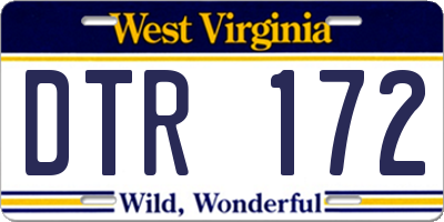 WV license plate DTR172