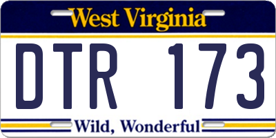 WV license plate DTR173