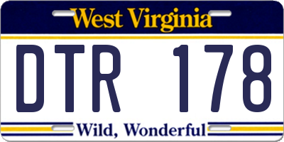 WV license plate DTR178