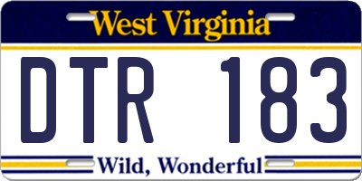 WV license plate DTR183