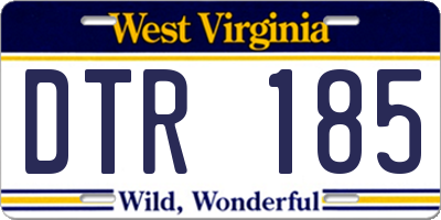 WV license plate DTR185