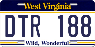 WV license plate DTR188