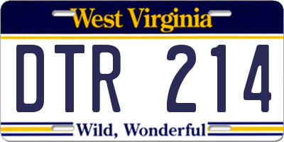 WV license plate DTR214