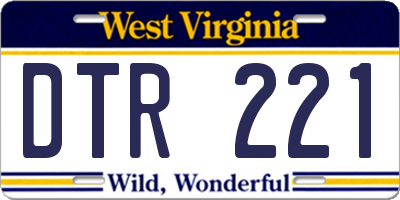 WV license plate DTR221
