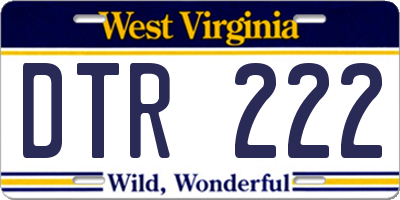 WV license plate DTR222