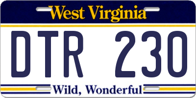 WV license plate DTR230