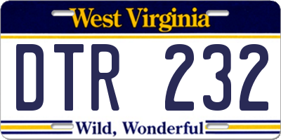 WV license plate DTR232