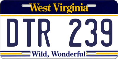 WV license plate DTR239