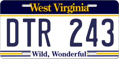 WV license plate DTR243