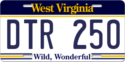 WV license plate DTR250