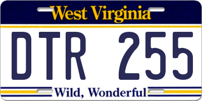 WV license plate DTR255