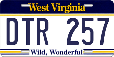 WV license plate DTR257